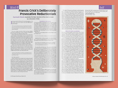 Francis Crick DNA dna editorial design editorial illustration francis crick helix philosophy reductionism retro