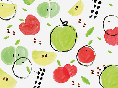 Apple Pattern apple design loose paint pattern repeat surface design