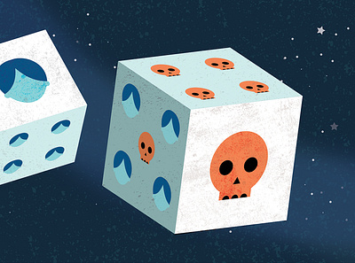 Ethics chance choice death dice editorial ethics illustration life philosophy skull space
