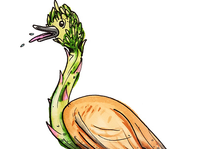 Asparagoose colour illustration pen sticker