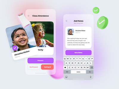 Kids Class Attendance 3d app attendance blender blender 3d blender3d class cycles illustration kids mobile mobile app mobile ui ui ui ux design uiux uiuxdesign