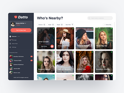 Dating Web Apps Dashboard