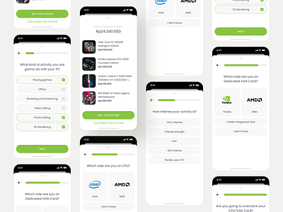 PC Part Picker Simulation electronic gaming intel mobile mobile app mobile app design mobile ui nvidia pc pc game pc gaming pc part product product design saas saas design saas mobile simulation