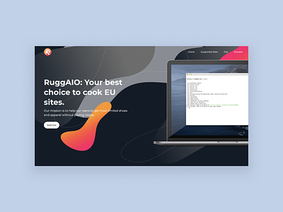 Landing Page Website Ruggaio branding design landing page minimalistic mockup redesign ui ux vector web