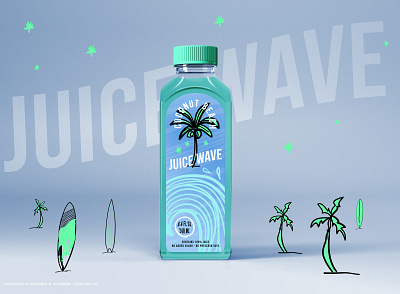 Coconut Beach b/ Juice Wave agency branding design drinks illustration logo typography