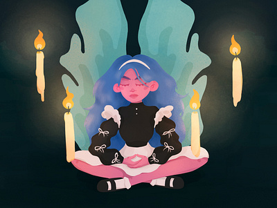 meditating fairy design fairy illustration