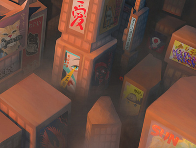 dystopia design environment illustration japan