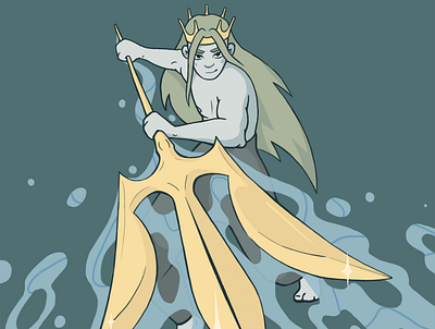The Neptune character god graphic design illustration neptune sea ukraine