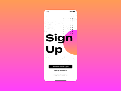 Daily Ui #001 - Sign Up app dailui design typography ui ux web