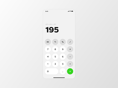 Daily Ui #004 - Calculator app dailui design flat minimal typography ui