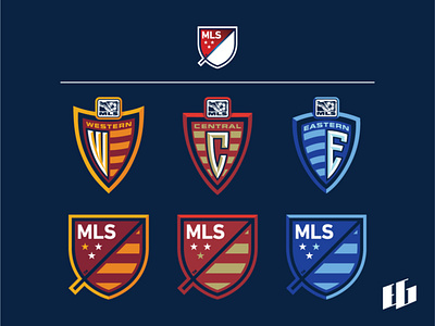 MLS Conference Logos branding design football graphic icon logo major league soccer mls soccer sports vector