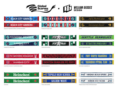 Scarf Designs branding design football global hockey marketing merchandise photoshop rugby scarves school soccer