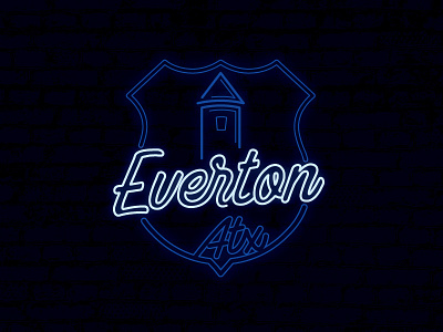 Everton ATX austin design everton logo neon texas