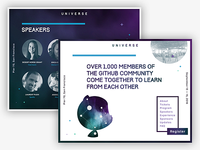 GitHub Universe Exploration conference github landing page space universe