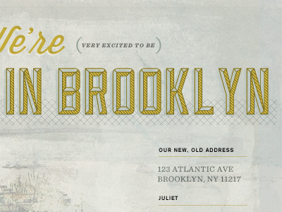 In Brooklyn brooklyn gray lost type sullivan texture wisdom script yellow