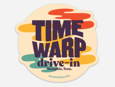 Time Warp Drive-In 2019 sticker drive in logo recoleta retro sticker sticker art sticker design typography vector vintage