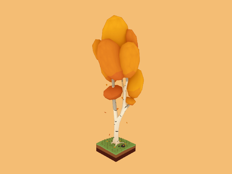 Low Poly Birch Tree 3d blender fall low low poly poly tree