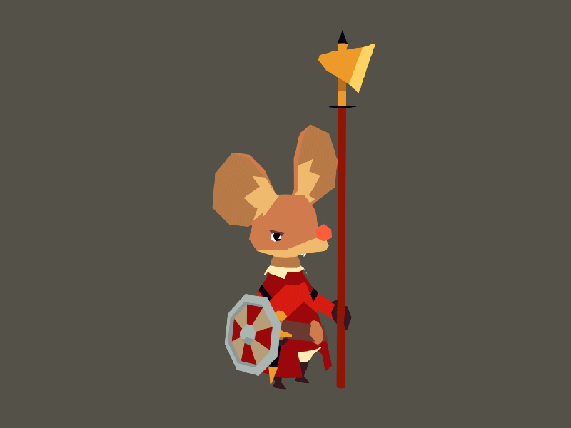 Low Poly Mouse Soldier blender character character design design knight low low poly lowpoly mouse poly soldier