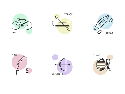 Parks and Rec Icons active adventure icon design icon set iconography icons minimal nature outside parks parks and rec recreation sport