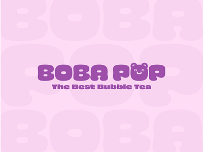 Logo - Boba Pop bear boba branding bubble tea logo