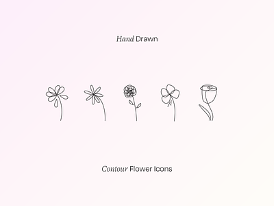 Flower Icons flowers hand drawn icons icons illustration minimal pattern