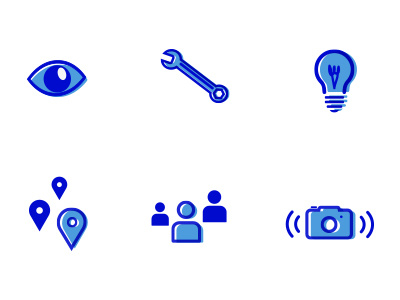 Blue Icon Set digital icons illustration monochrome shadow ui