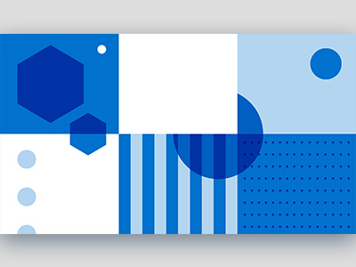 Pattern Play inspiration shapes pattern geometric blue monochrome branding