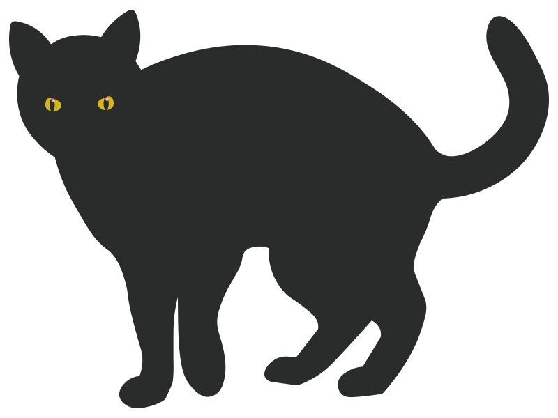 Black Cat silhouette illustrator luck cat icon halloween