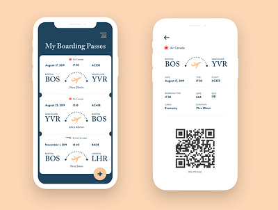 Boarding Pass App Concept dailyui minimalist travel app ui ux