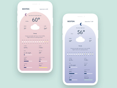 Weather App Concept - Night