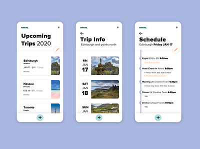 Travel and Itinerary App Concept app dailyui itinerary minimalist mobile organizer scheduler timeline travel ui ux