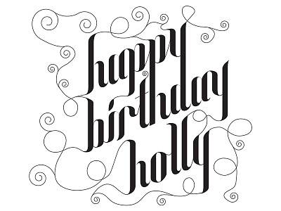 Holly hand lettering lettering type