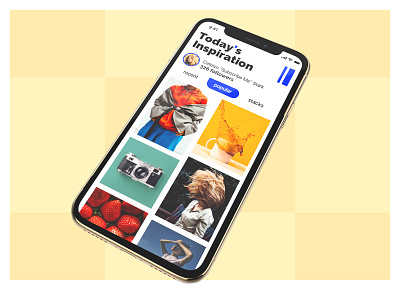 Today's Mobile App 2019 app blue bright gold grid instagram ios mobile pinterest social ui ux white