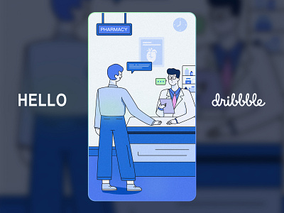 Hello hello dribble illustration