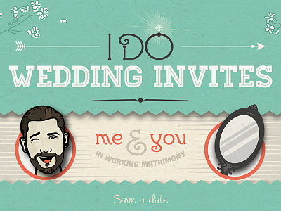 You're Invited illustration texture wedding