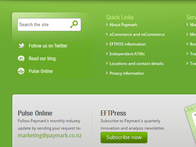 Paymark footer b2c footer icon design paymark payment network website design