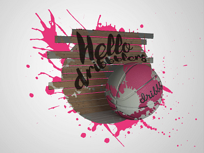 Hello Dribbble! 3d debut first shot hello illustration invitation thank you