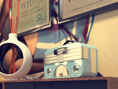 Retro radio in detail 3d 3ds max photo render retro vintage vray