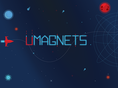 Umagnets- Casual Mobile Game game art game design game logo gradient logo rocket space spaceship ui ux