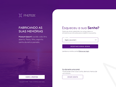 Lost Pass Screen - PhotoX design photo product site design ui web webdesign