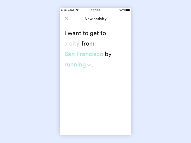 Running app / Starting a new activity