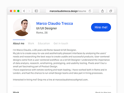 UI/UX Designer Résumé