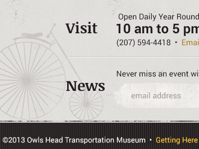 Footer Museum gold illustration museum transportation website