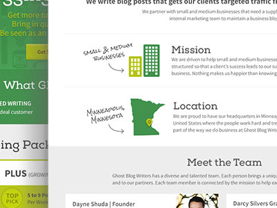 About Page for GBW blogging green illustration tech web design website