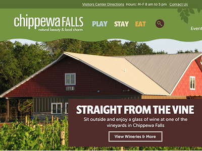 Visit Chippewa Redesign green tourism travel web web design website