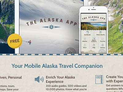 The Alaska App Landing Page Design alaska app landing page travel web web design