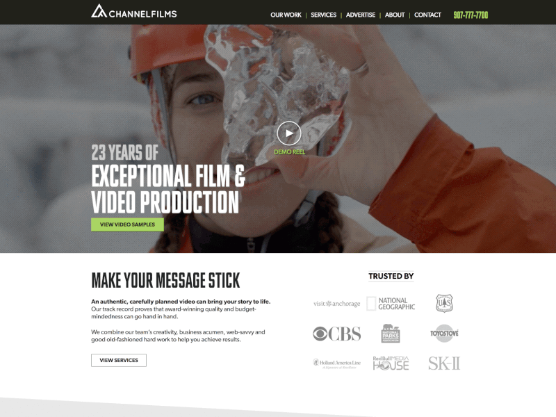 Channel Films alaska tourism travel video web web design website