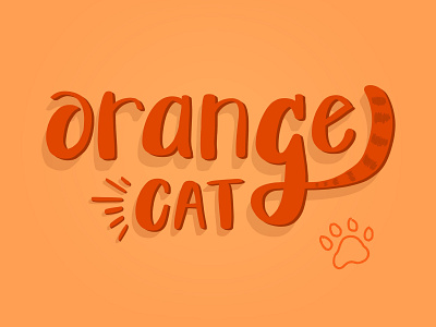 Orange Cat Lettering cat digital lettering hand lettering lettering orange paw stripes typography