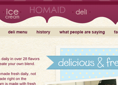 Ice Cream Shop web design