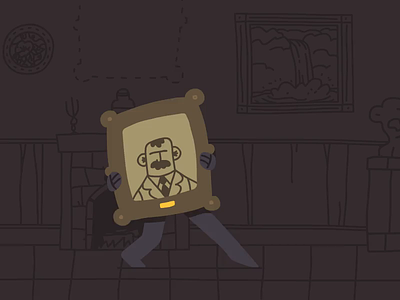 Sneaking around adobe animate animate cc character character design drawing grandpa grandparents hand drawn illustration illustrator minimal missing mystery old house painting portrait painting stolen theft thief vector